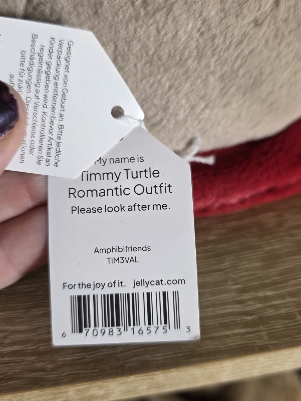 Jellycat Timmy Turtle Romantic Outfit Plush NWT - Picture 5 of 6